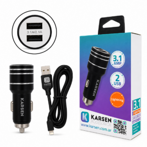 CARGADOR DE AUTO PARA IPH LIGHTNING 12V ESTRUENDO 7247