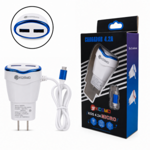 CARGADOR PARED VIAJERO KOSMO 4.2A MICRO - V8