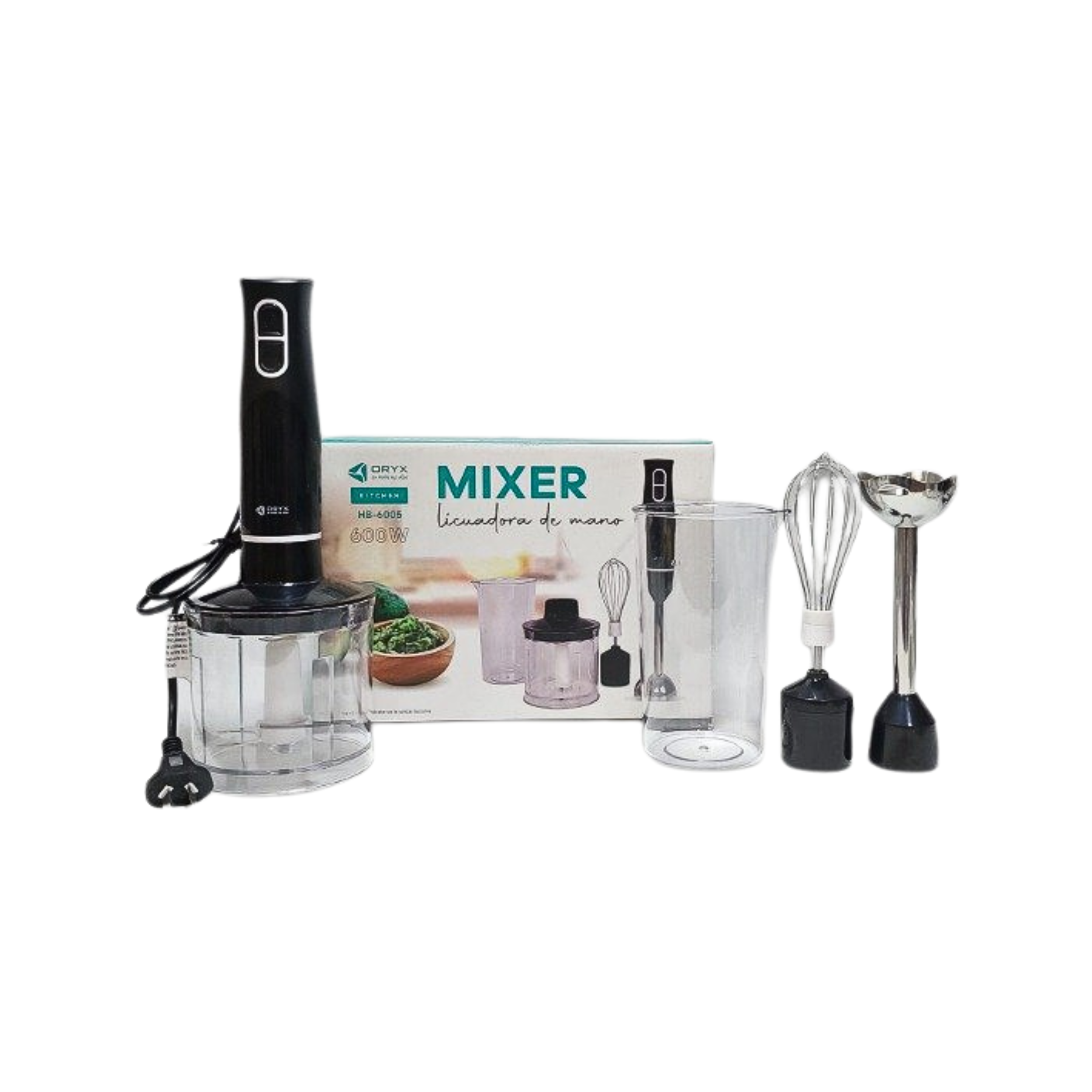 MINI PIMER MULTIFUNCION 4 EN 1 600W DE MANO HB-6005 ORYX - Imagen 2