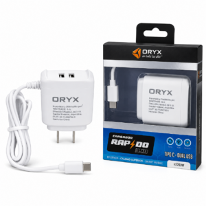 CARGADOR USB A TIPO C 3.1 A CARGA RAPIDA CON DOS PUERTOS USB H2203W