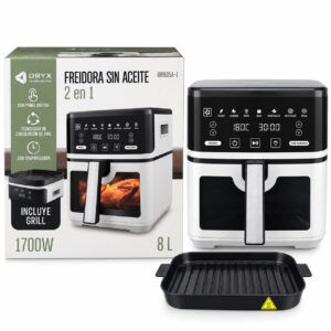 FREIDORA CON GRILL 2 EN 1 8L SIN ACEITE ORYX OR935A-1