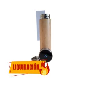 BOTELLA DE BAMBU DEPORTIVA CON INDICADOR DE TEMPERATURA 500ML