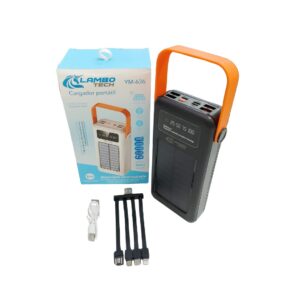CARGADOR PORTATIL POWER BANK CON PANEL SOLAR YM-636