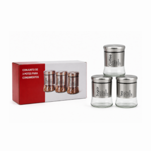 SET 3 PCS ESPECIEROS DE VIDRIOS JK-4505