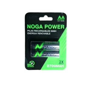 PILA AA 2.7 NOGA RECARGABLE METAL BLISTE X 2 NP-AAM 2.7B