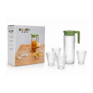 JARRA DE VIDRIO CON 4 VASOS YH-9769 JK-4193
