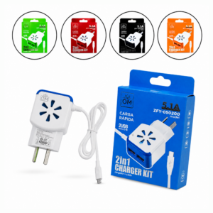 CARGADOR PARED 5.1 A USB A TIPOC CARGA RAPIDA 2 PUERTOS