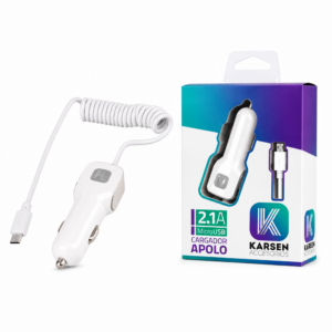CARGADOR DE AUTO 12V 2.1 AMP A V8 KARSEN 6404