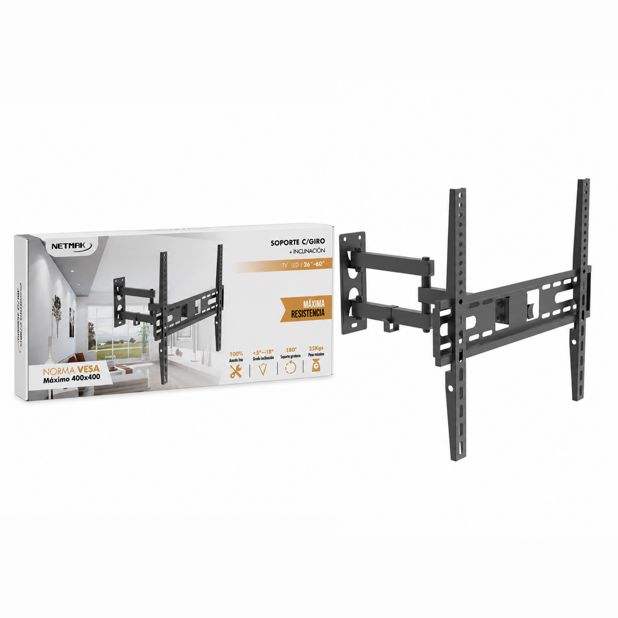 SOPORTE TV CON GIRO + INCLINACION 26"- 60" NM-ST39