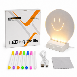 PIZARRA LED REDONDA 10 P CON MARCADORES DIY-10INCH