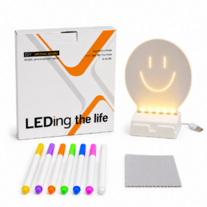PIZARRA LED REDONDA 8 P CON MARCADORES DIY-8INCH
