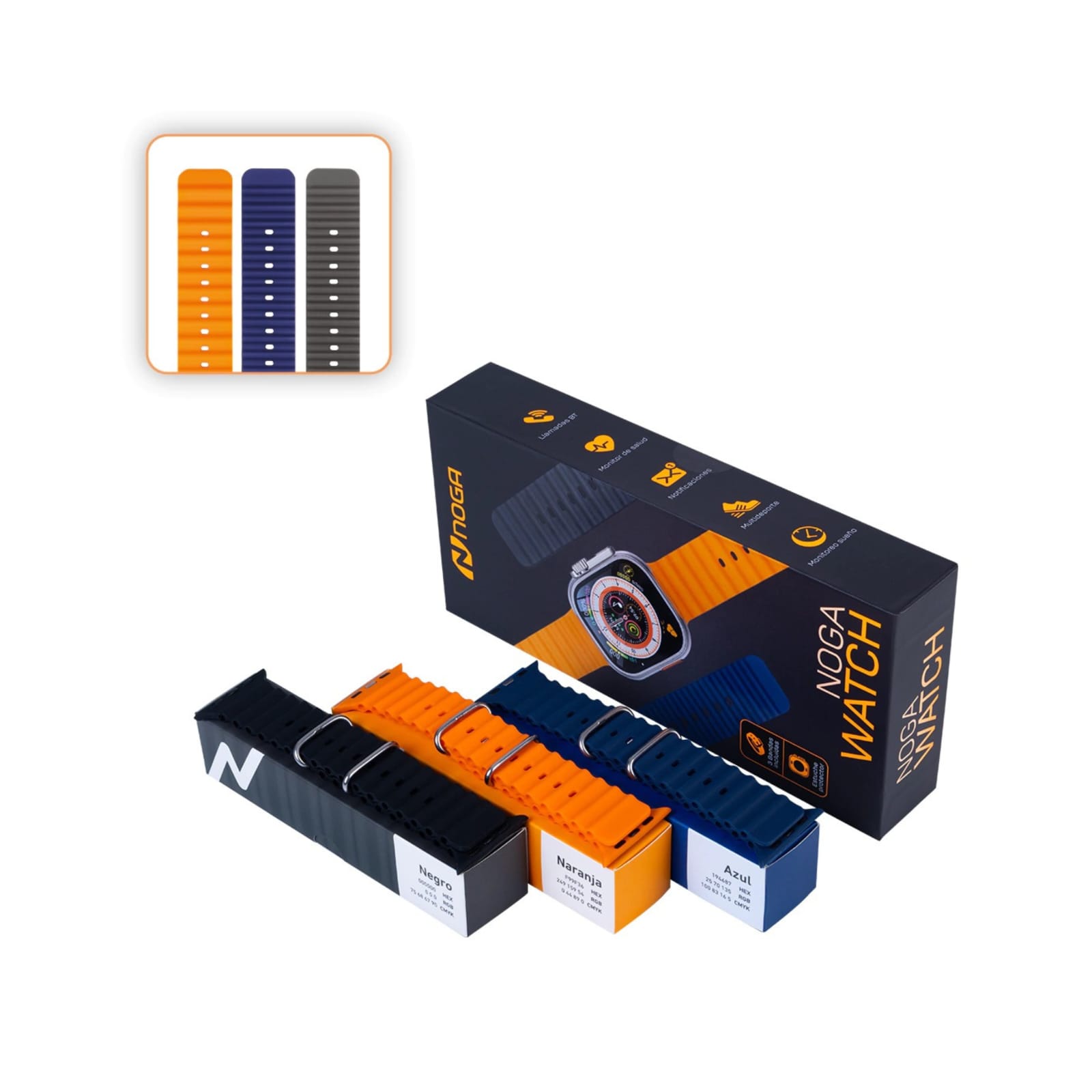SMARTWATCH + 3 MALLAS + CASE NG-SW16S - Imagen 3