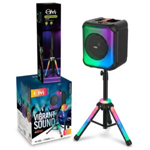 PARLANTE DE 8.5 CON TRIPODE RGB RITMICO OM-S812