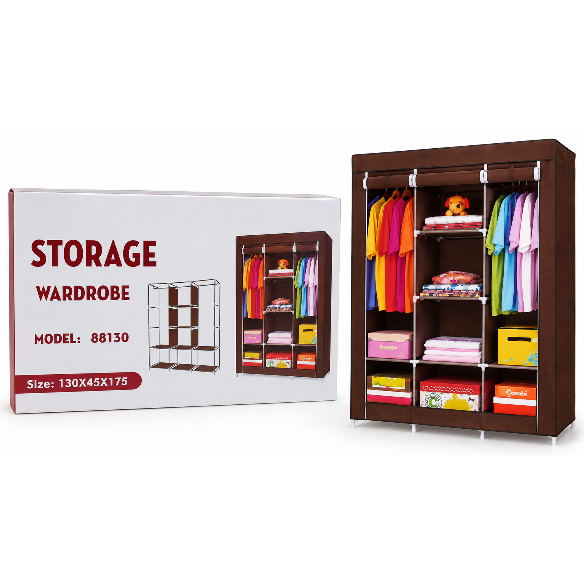 ROPERO PLACARD PORTATIL CON BARRA PARA COLGAR ROPA AV41009