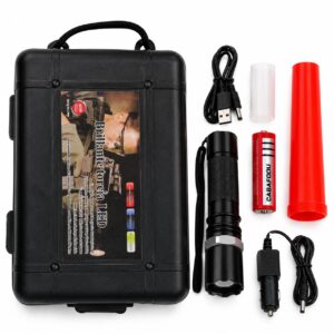 LINTERNA LED TACTICA BALIZA ZOOM ESTUCHE KM-G298