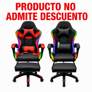 SILLA GAMER CON LUZ LED RGB BT PARLANTES MASAJES 7012PLUS