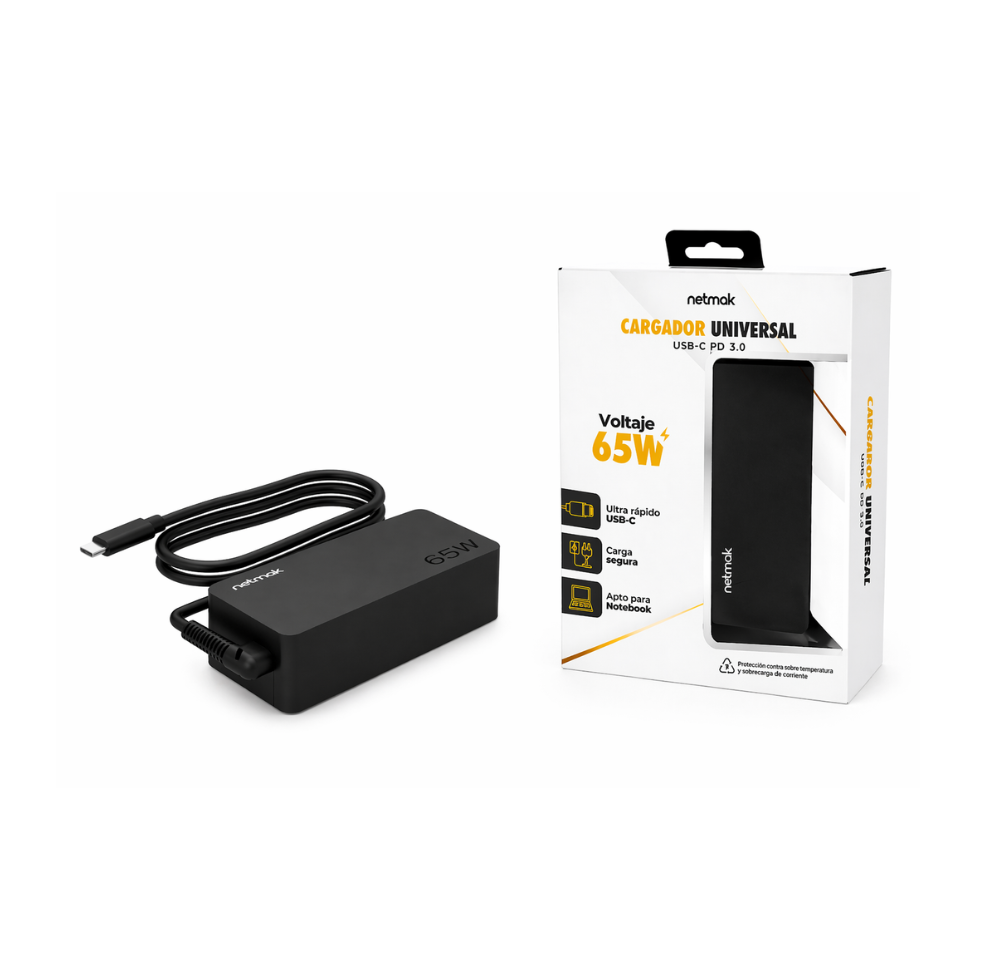 CARGADOR UNIVERSAL 65W TIPO C NM-1265