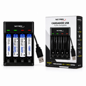 CARGADOR DE PILA X 4 A USB NM-CH4