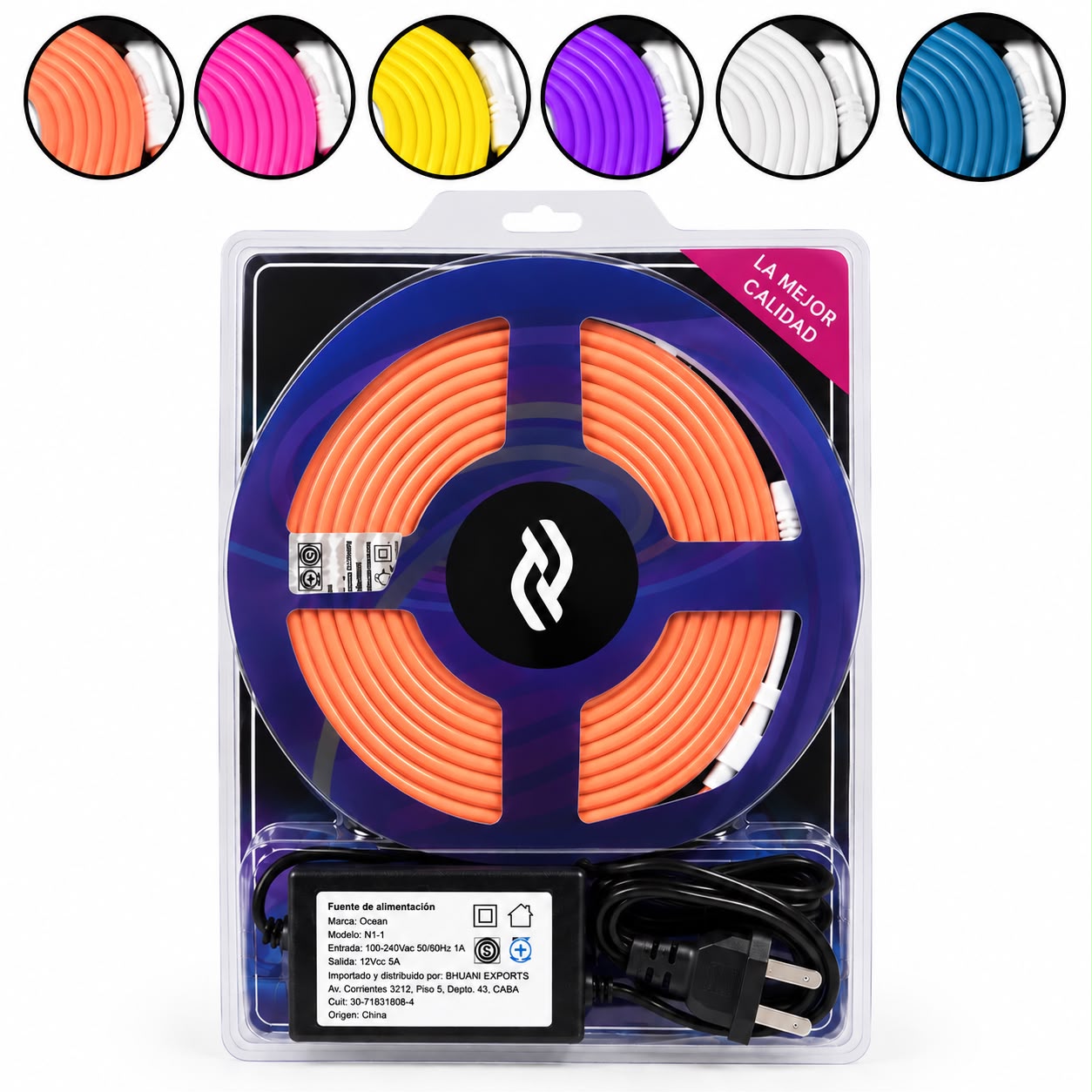TIRA LED NEON 5M COLORES 5060M ARMADA