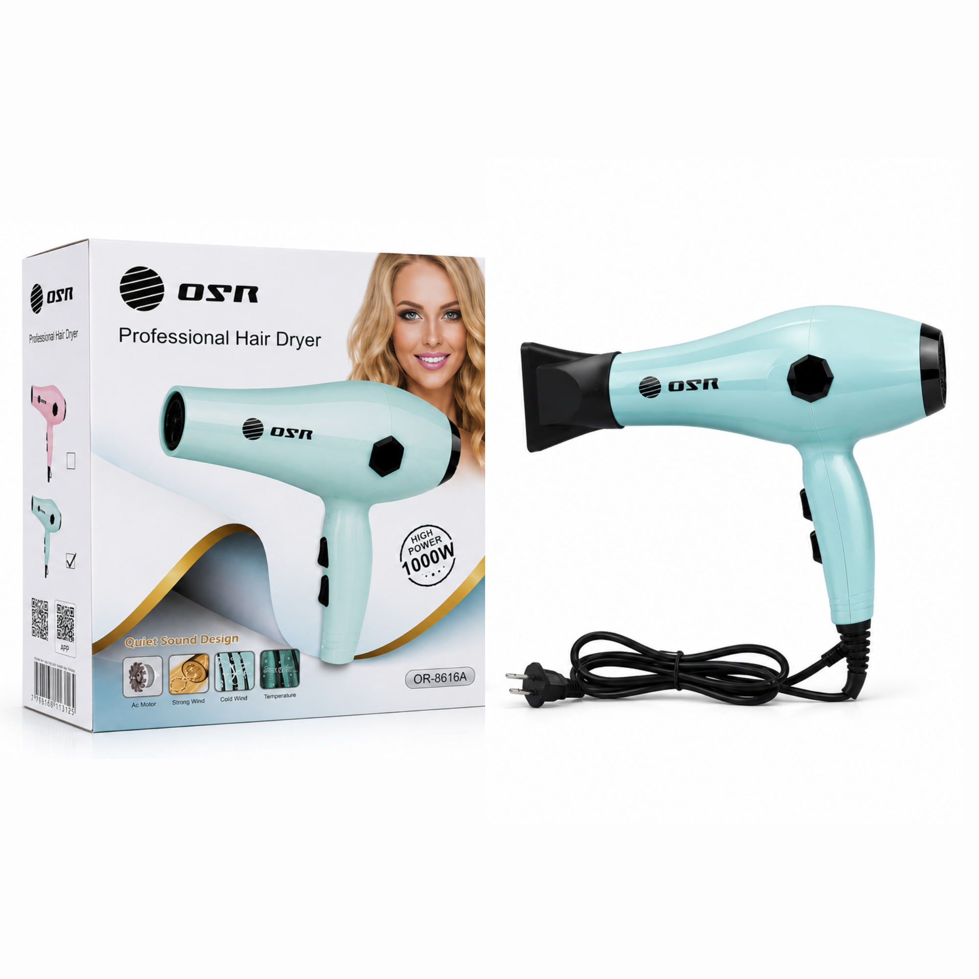 SECADOR DE PELO OSR 1000W OR-8616A