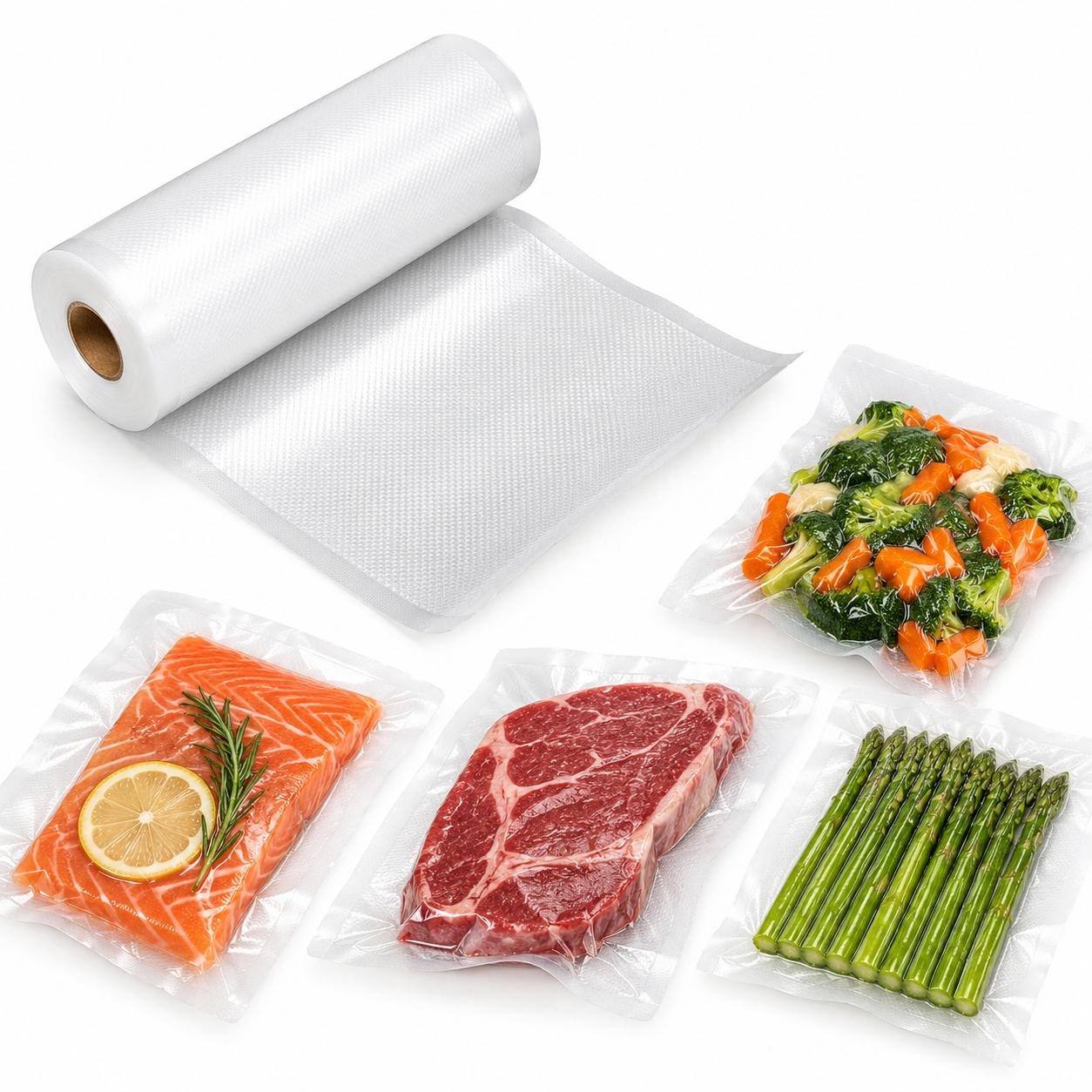 ROLLO DE BOLSA DE SELLADO AL VACIO 24CM X 5M