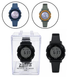 RELOJ DIGITAL MALLA DE GOMA ESTUCHE ACRILICO 14