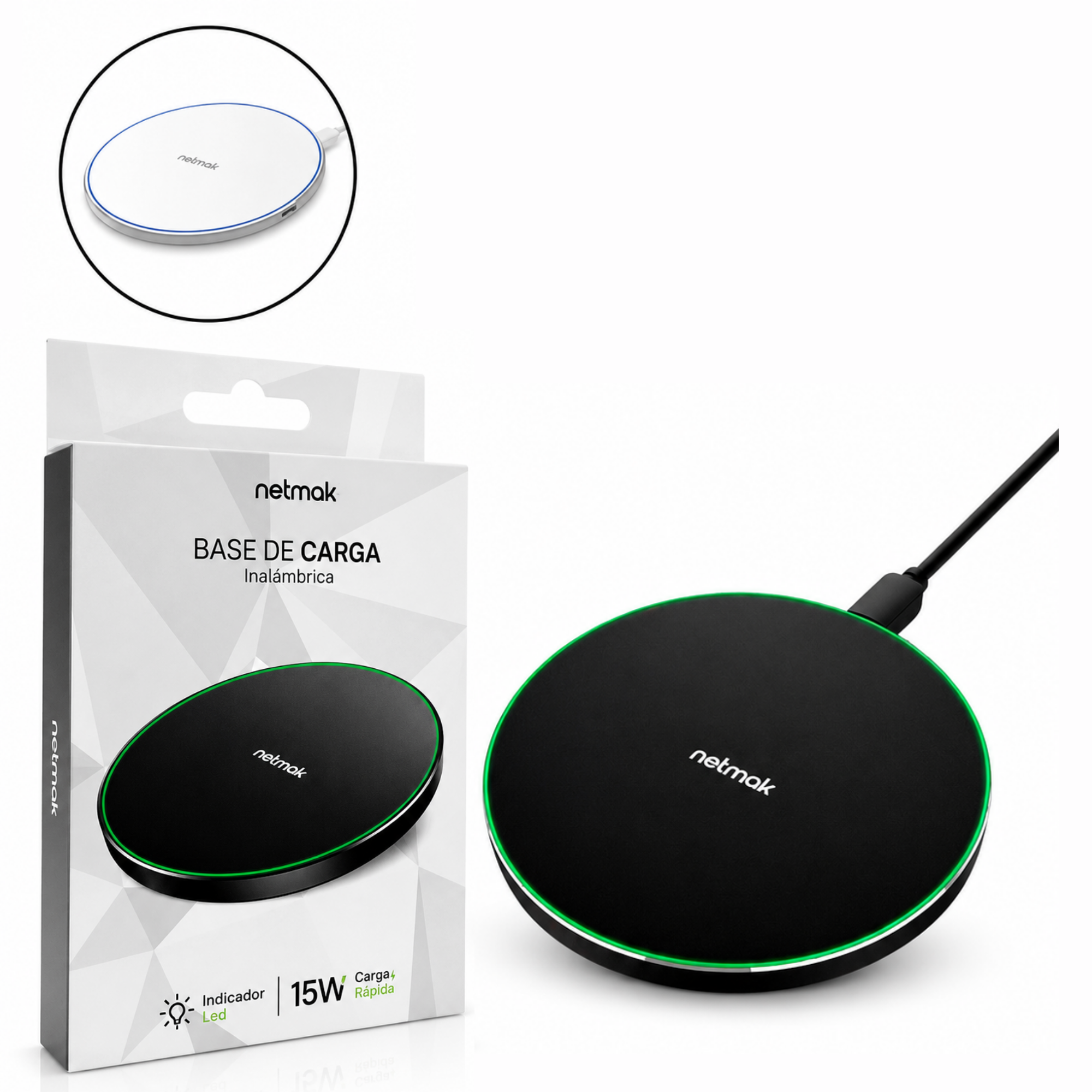 BASE DE CARGA INALAMBRICA DE 15W NM-BC16