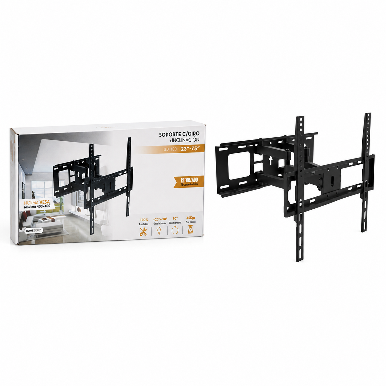 SOPORTE DE TV REFORZADO BRAZOS DOBLE 23"- 75" NM-ST13