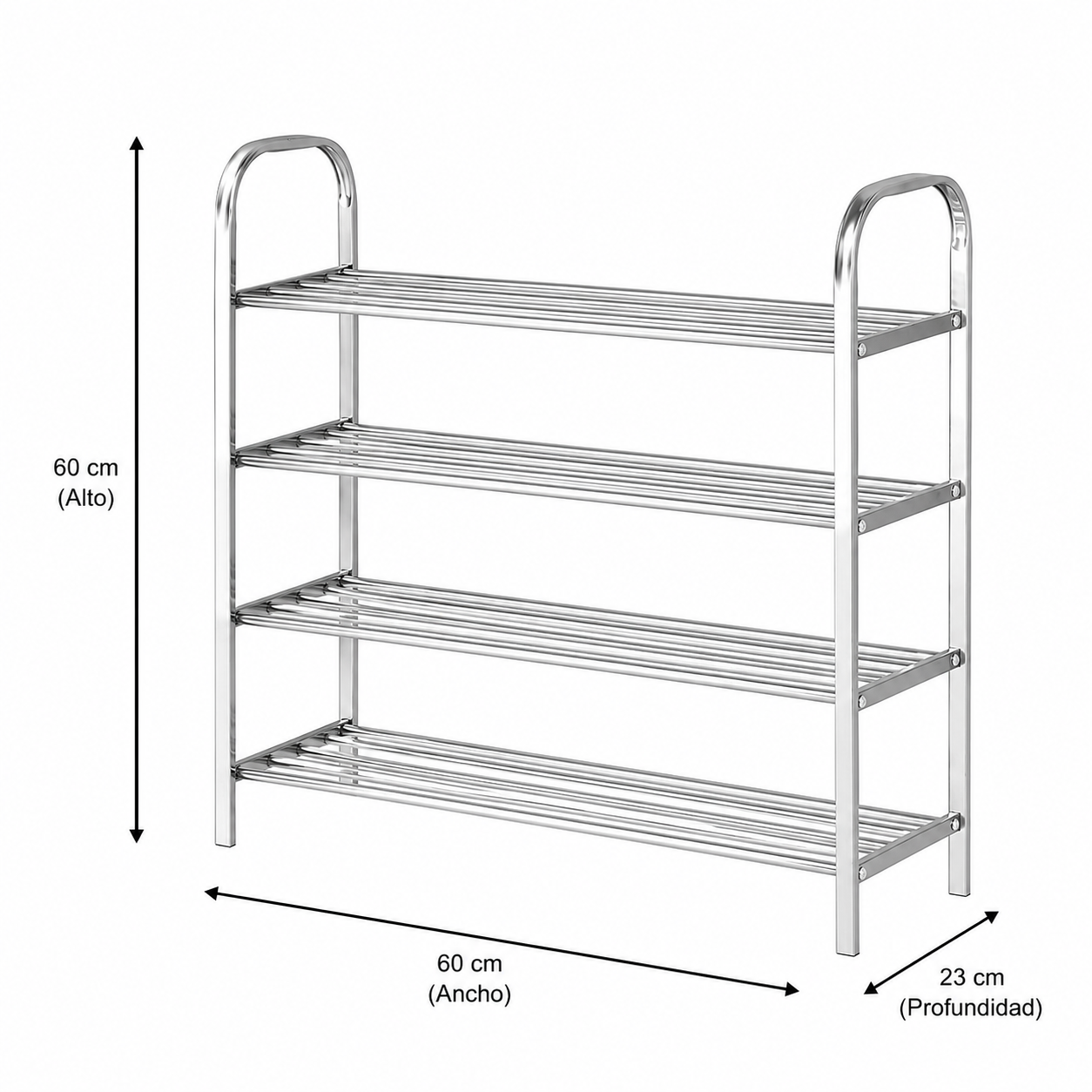 ORGANIZADOR DE ZAPATOS METALICO 4 NIVELES 60x 23x 60CM - Imagen 2