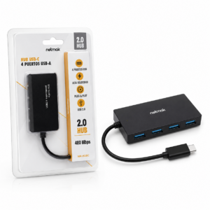 HUB TIPO C A 4 PUERTOS USB 2.0 NM-HUBC