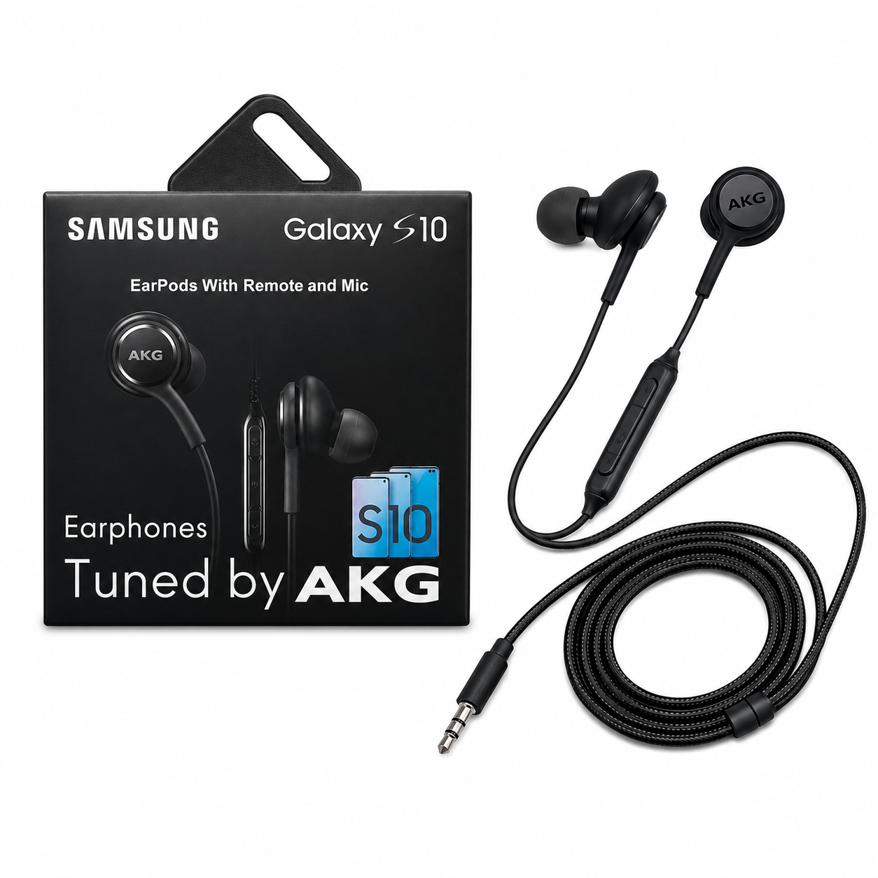 AURICULAR GALAXY S10 + AKG CAJA CUADRADA