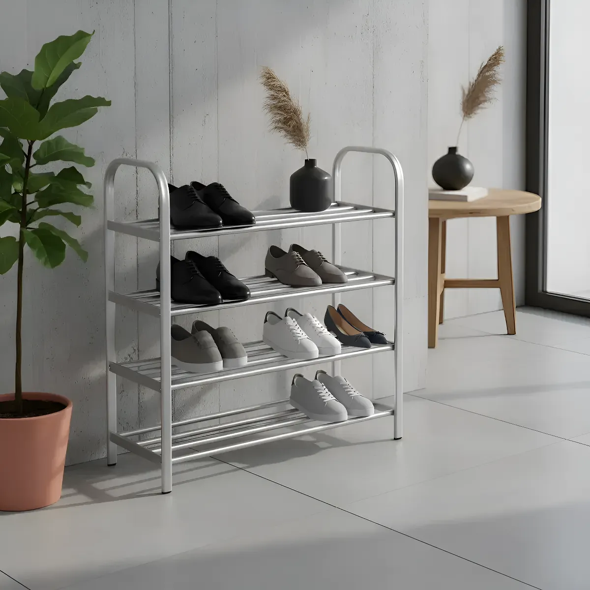 ORGANIZADOR DE ZAPATOS METALICO 4 NIVELES 60x 23x 60CM - Imagen 3