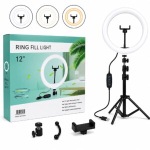  ARO DE LUZ BLANCA DE 30CM + TRIPODE 2.10MOB QX-300K