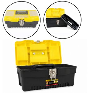 CAJA PLASTICA 13" CON CIERRE METALICO