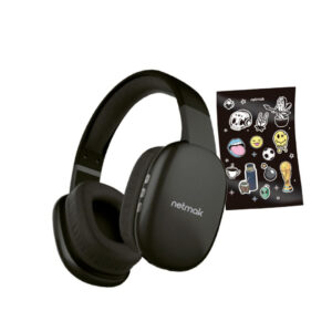 AURICULAR INALAMBRICO BT VINCHA CON STICKERS DUAL NEGRO NM-VOLT-S