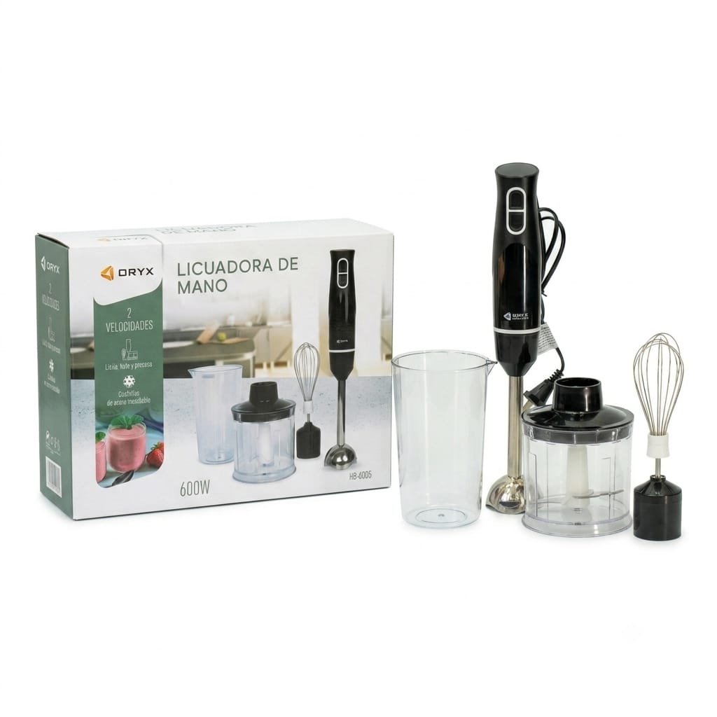 MINI PIMER MULTIFUNCION 4 EN 1 600W DE MANO HB-6005 ORYX