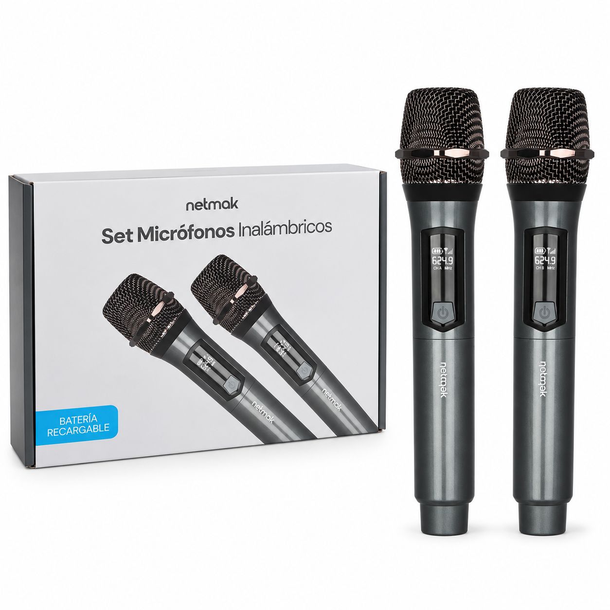 SET 2 MICROFONOS PROFESIONALES RECARGABLES NM-MC26