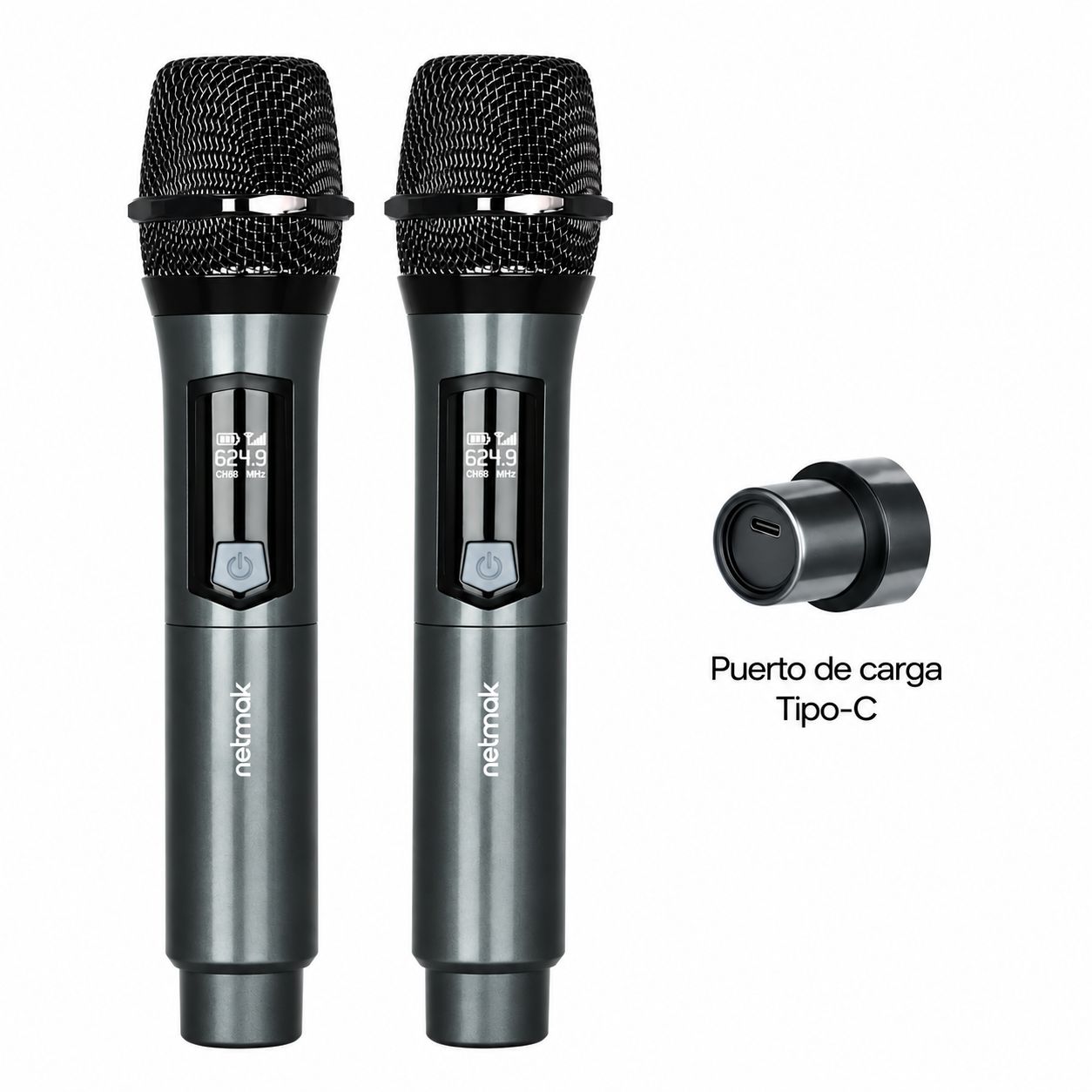 SET 2 MICROFONOS PROFESIONALES RECARGABLES NM-MC26 - Imagen 2