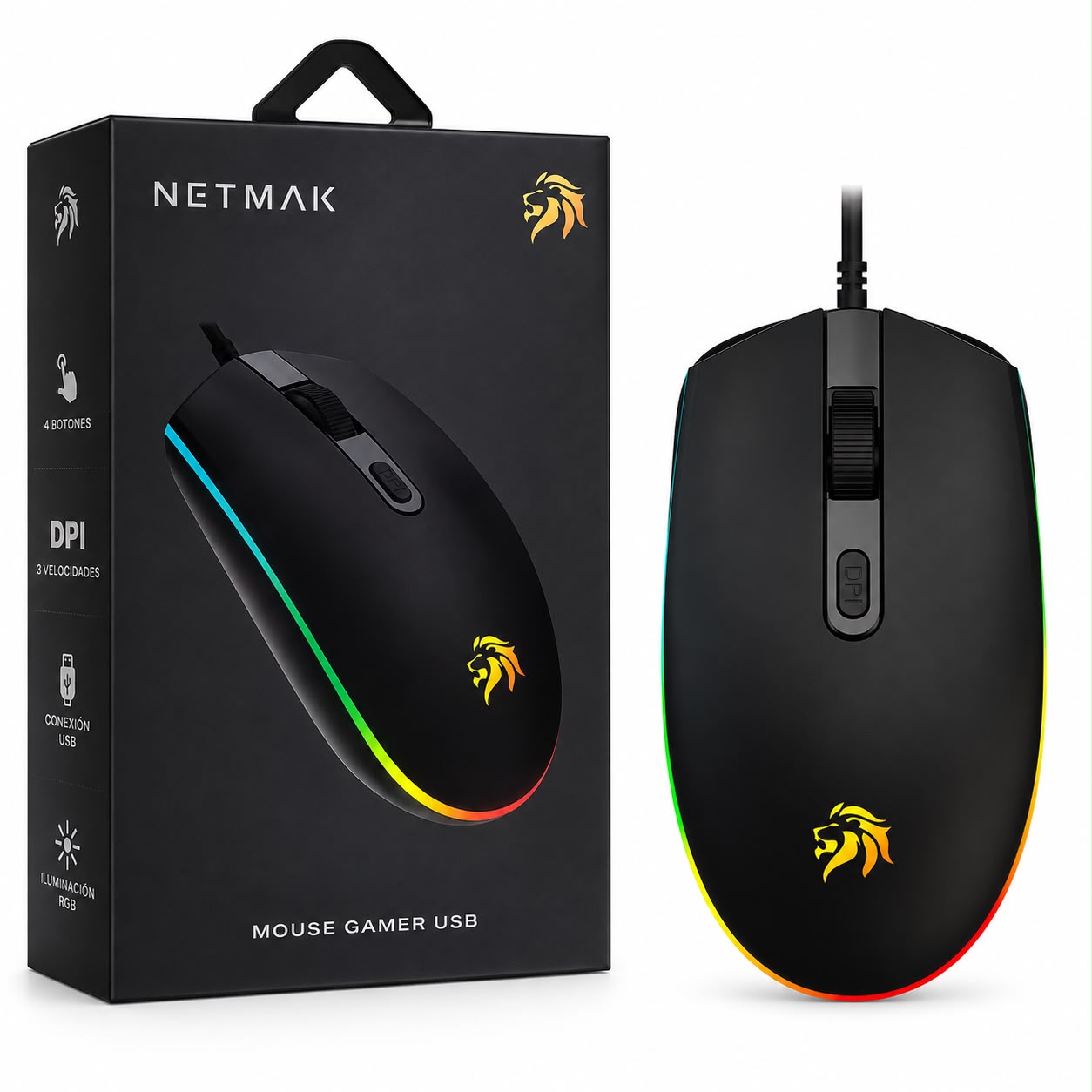 MOUSE GAMER USB RGB NM-MG52