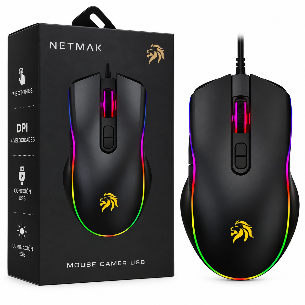 MOUSE GAMER USB RGB NM-GM53