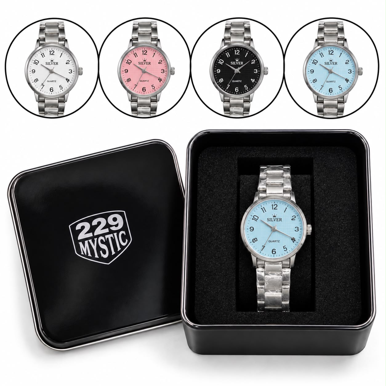 RELOJ ANALOGICO METALICO CON ESTUCHE