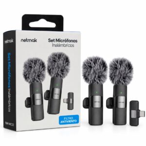 SET DE MICROFONOS CORBATEROS INALAMBRICOS TIPO C NM-MC12
