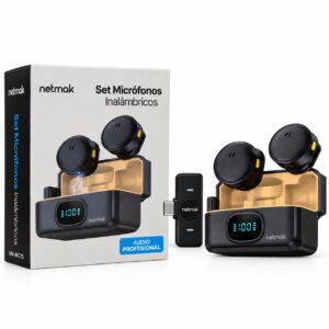 SET DE MICROFONOS INALAMBRICOS CON ESTUCHE DE CARGA NM-MC15