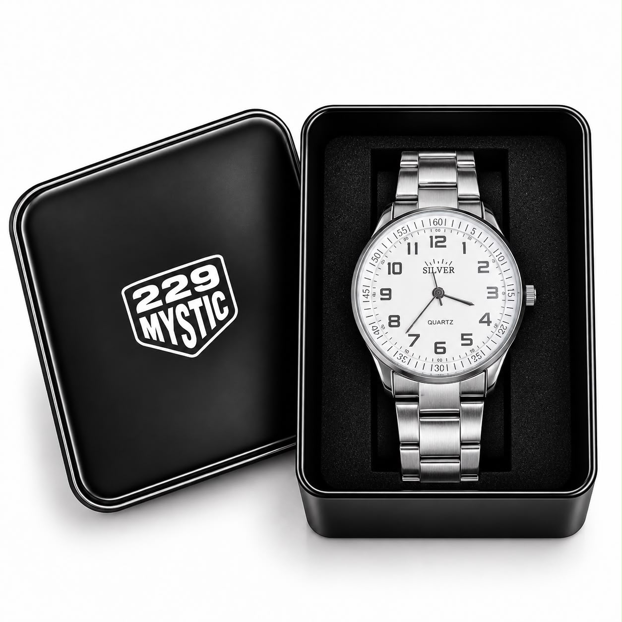 RELOJ ANALOGICO HOMBRE METALICO CON ESTUCHE 02