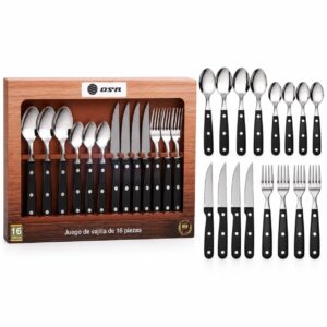 JUEGO DE CUBIERTOS DE 16PCS MANGO PLASTICO RH-241
