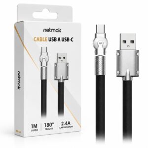 CABLE DE USB A TIPO C CON PUNTA GIRATORIA 1M NM-124