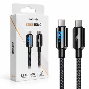 CABLE TIPO C A TIPO C CON DISPLAY 1.2M NM-125