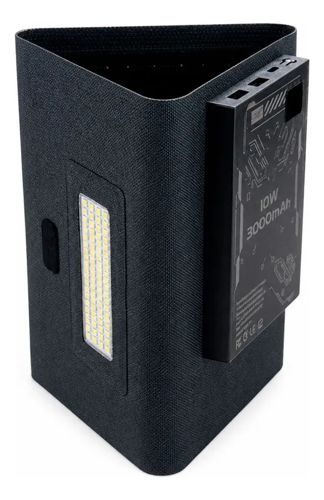 CARGADOR SOLAR PORTATIL PLEGABLE DE 10W CON POWER BANK DE 3000 MAH - Imagen 4